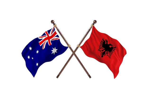 Sfondo di bandiere Australia contro Albania