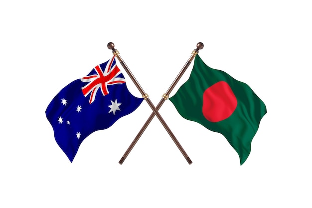 Sfondo di bandiere Australia contro Bangladesh