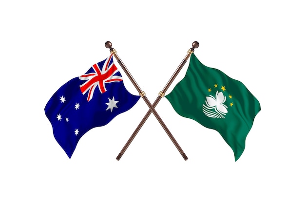 Sfondo di bandiere Australia contro Macao