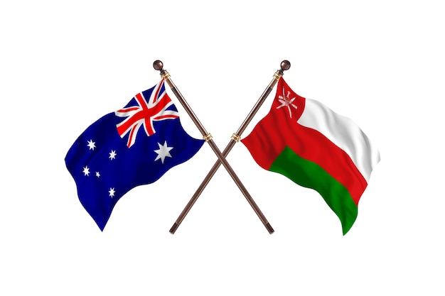 Sfondo di bandiere Australia contro Oman