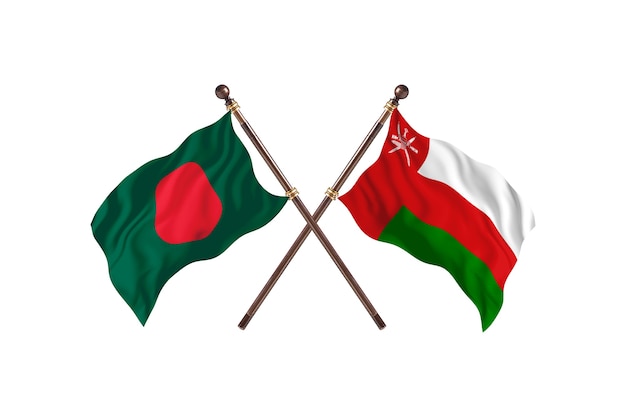 Sfondo di bandiere Bangladesh contro Oman