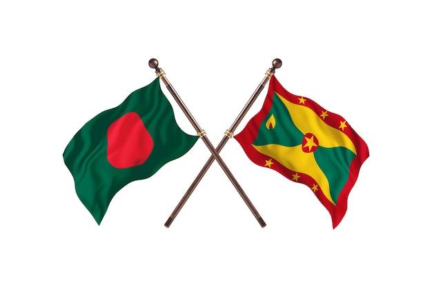 Sfondo di bandiere del Bangladesh contro Grenada
