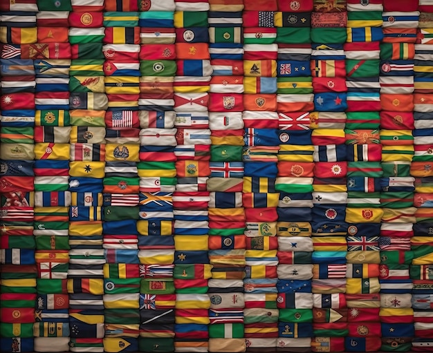 Sfondo di bandiere nazionali di tutti i paesi del mondo