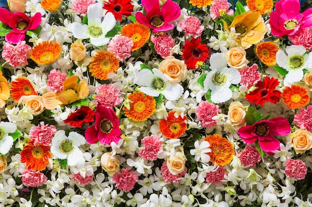 Sfondo di bellissimi fiori per la scena del matrimonio