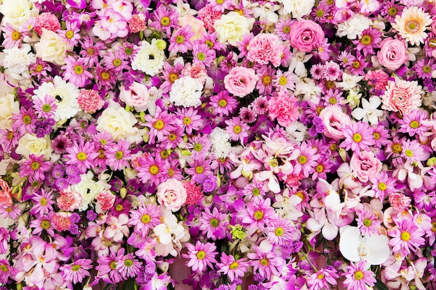 Sfondo di bellissimi fiori per la scena del matrimonio