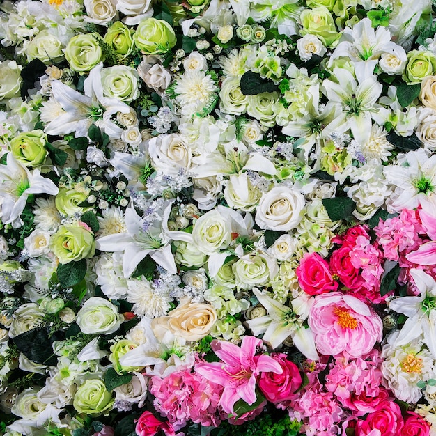 Sfondo di bellissimi fiori per la scena del matrimonio