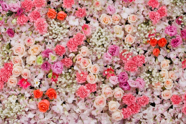 Sfondo di bellissimi fiori per la scena del matrimonio