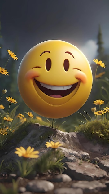 sfondo di carta da parati emoji emoticon sorriso felice 3D