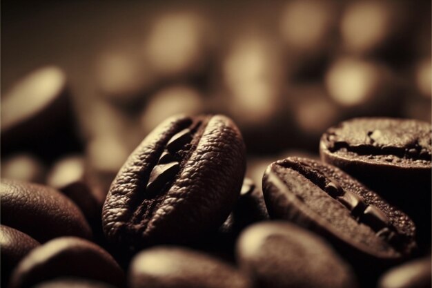 Sfondo di chicchi di caffè arrostiti Texture di chicchi di caffè generato ai