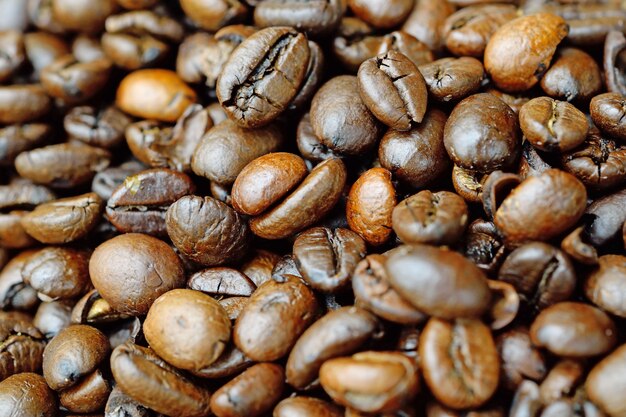 Sfondo di chicchi di caffè tostato marrone