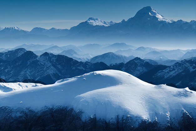 Sfondo di cime innevate