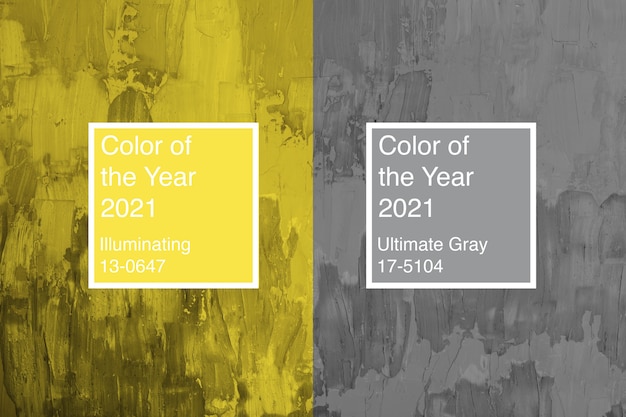 Sfondo di colori dell'anno 2021 Ultimate Grey e Illuminating