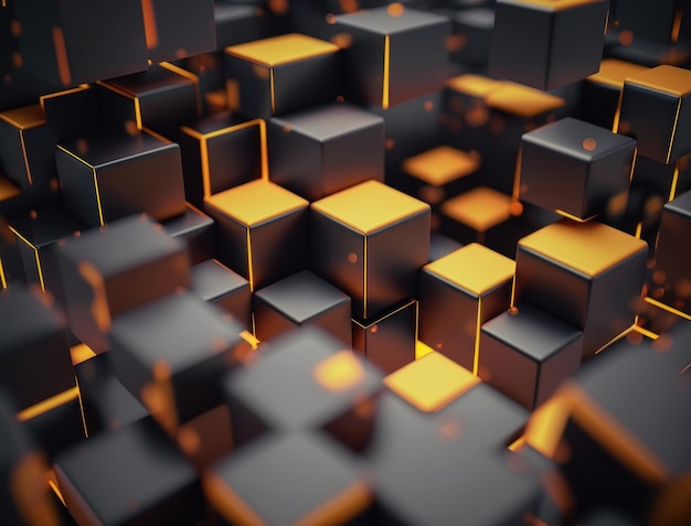 Sfondo di cubi futuristici 3D Mosaico geometrico astratto Motivo a tessere quadrate creato con la tecnologia generativa AI
