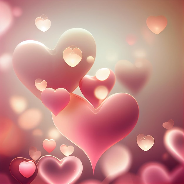 Sfondo di cuori astratto colorato a forma di cuore simbolo amore carta da parati di San Valentino IA generativa