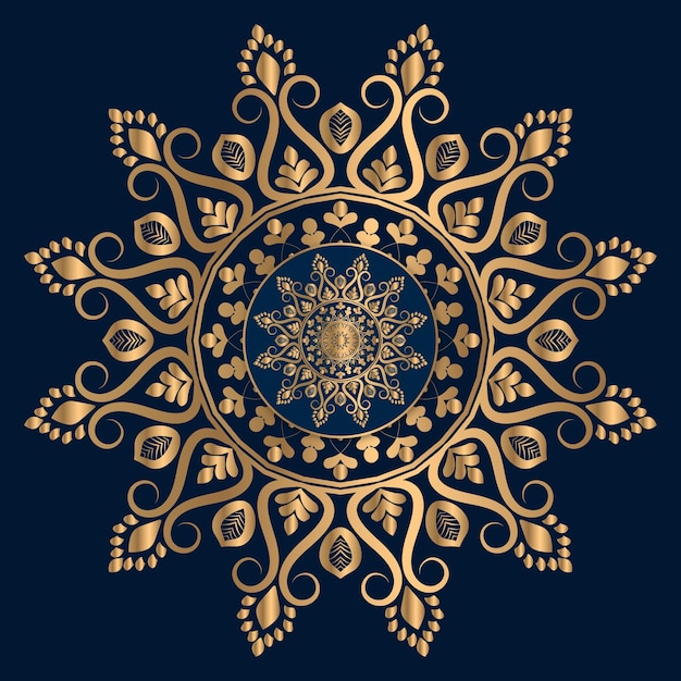 sfondo di design di mandala ornamentale di lusso in colore oro