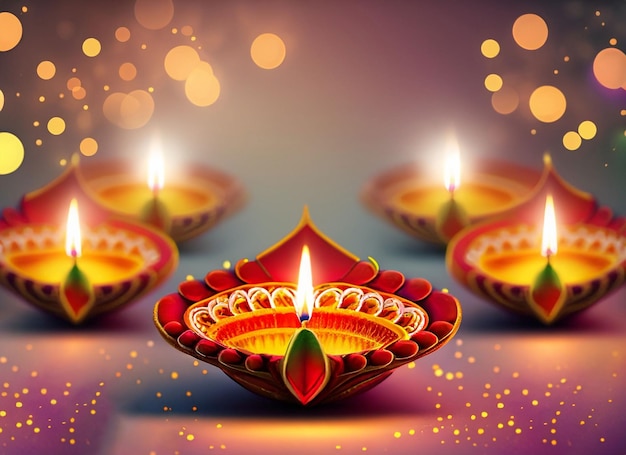 Sfondo di Diwali con Diya