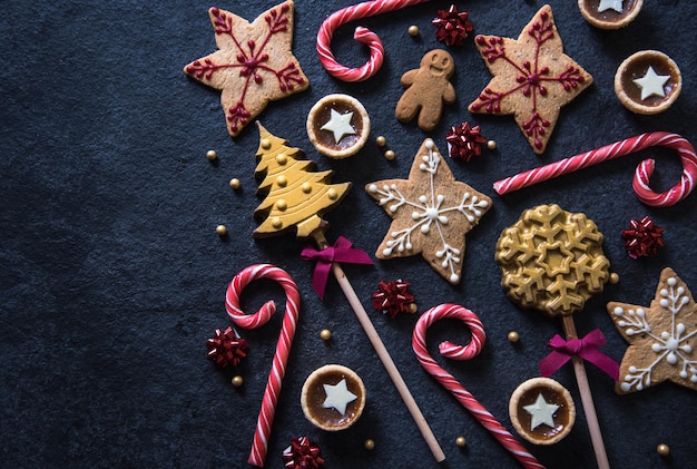 Sfondo di dolci festivi di Natale