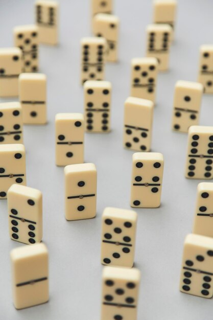 Sfondo di Domino Concetto di strategia aziendale