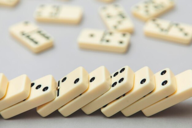 Sfondo di Domino Concetto di strategia aziendale