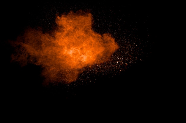 Sfondo di esplosione di polvere arancione