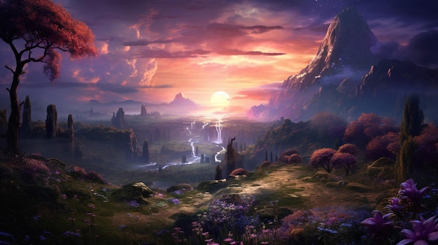 Sfondo di Fantasy World Landscapes