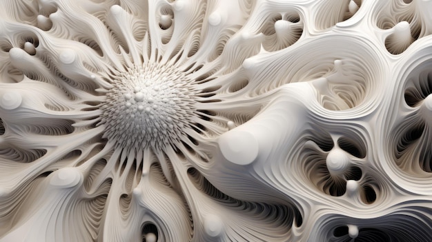 Sfondo di ferrofluidi a forma libera bellissimo caos frequenza bianca vorticosa