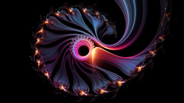 Sfondo di ferrofluidi a forma libera bellissimo caos vorticoso frequenza al neon