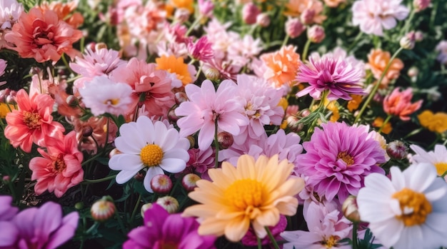 Sfondo di fiori colorati con petali delicati