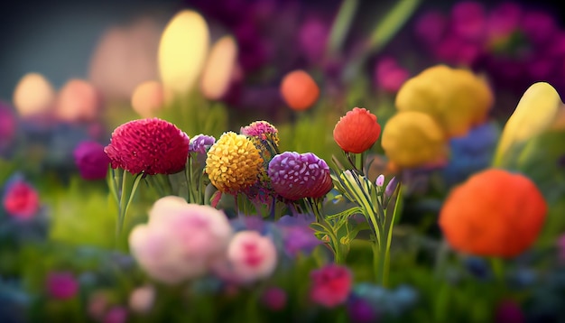 Sfondo di fiori colorati. Vari tipi di sfondo di fiori colorati. Un giardino fiorito.