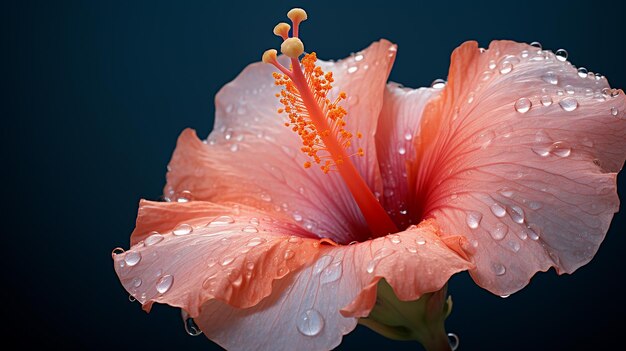 Sfondo di fiori di ibisco pesca macro