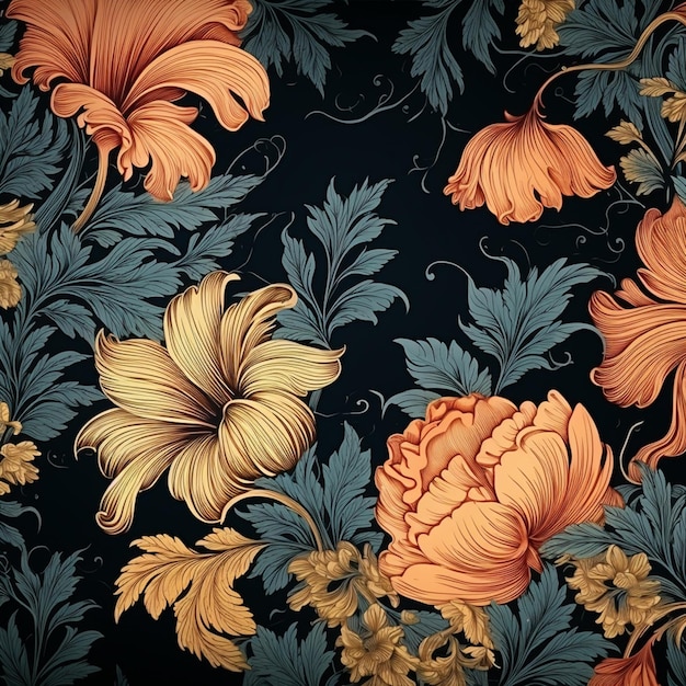 sfondo di fiori ornamentali vintage