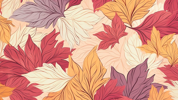 sfondo di foglie e rami autunnali, colori tenui astratti softpastel colori vivaci, motivo autunnale