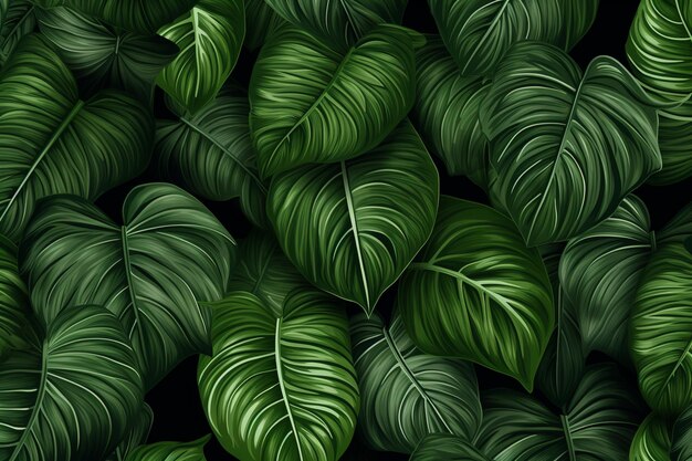 Sfondo di foglie tropicali realistiche di vettore