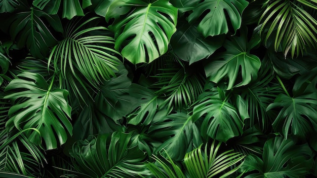 Sfondo di foglie verdi tropicali