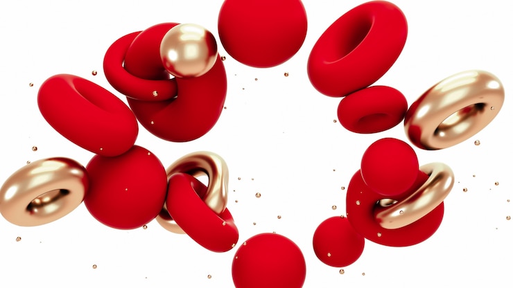 Sfondo di forme astratte oro rosso e metallico