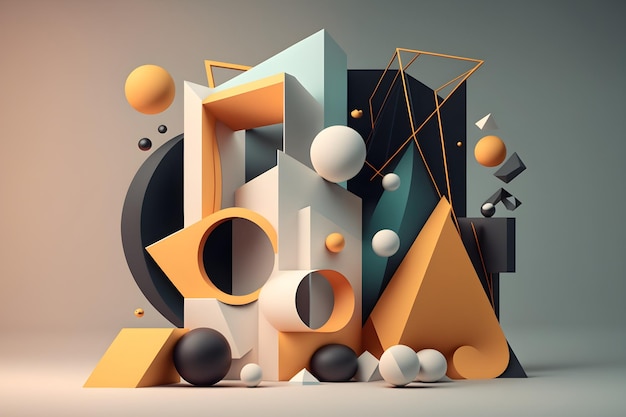 sfondo di forme geometriche rendering 3d