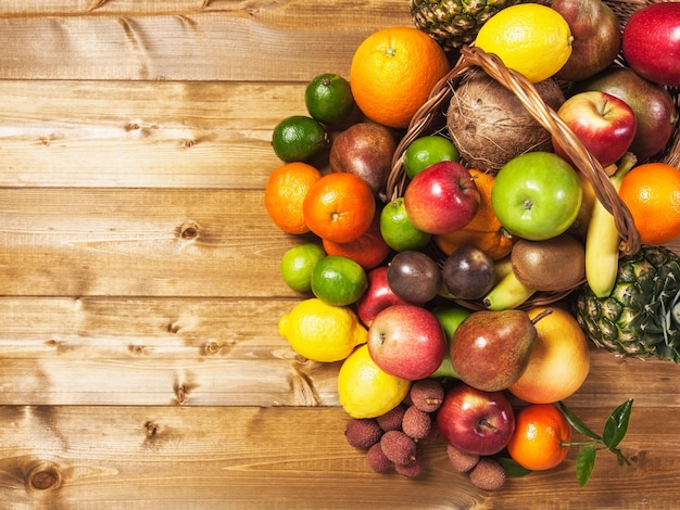 Sfondo di frutta con basketxA