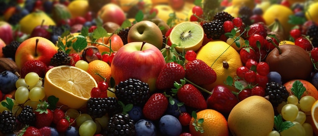 Sfondo di frutta fresca AI generativa