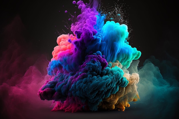 Sfondo di fumo colorato, arte generata ai