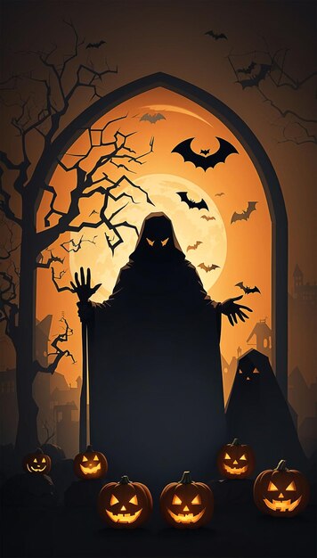 sfondo di halloween per poster banner carta da parati ecc stile spettrale arte generativa ai