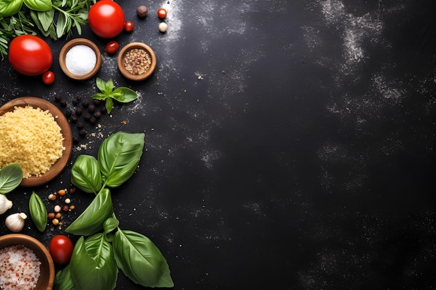 Sfondo di ingredienti culinari italiani