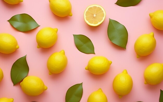 sfondo di limoni sul rosa