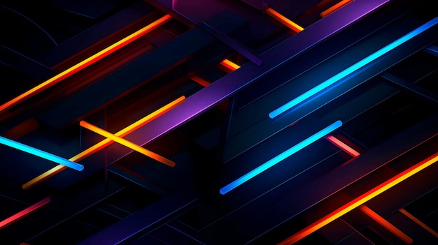 Sfondo di linee al neon 3D
