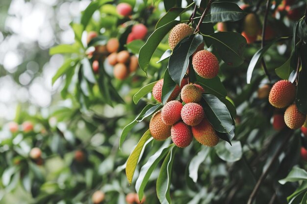 Sfondo di litchi in giardino