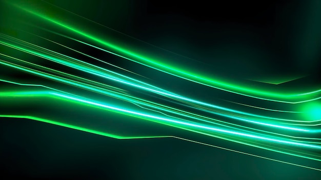 Sfondo di luce al neon verde cyber generat ai