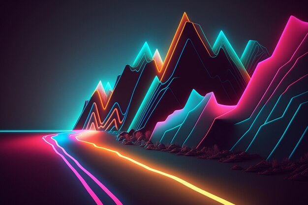 Sfondo di luci al neon realistico