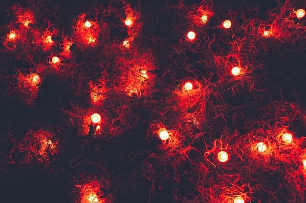 Sfondo di luci rosse di Natale