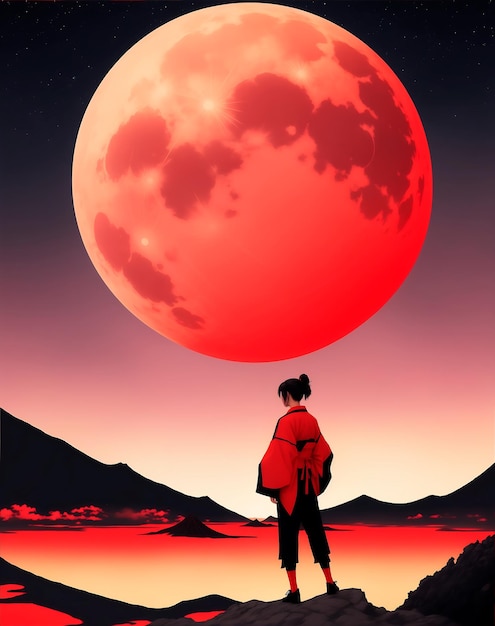 Sfondo di luna rossa