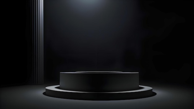 Sfondo di lusso del podio del display 3D con piedistallo all'interno dello studio per stand di presentazione di prodotti cosmetici cool Mockup femminile di lusso 3d rendering pubblicità AI generativa