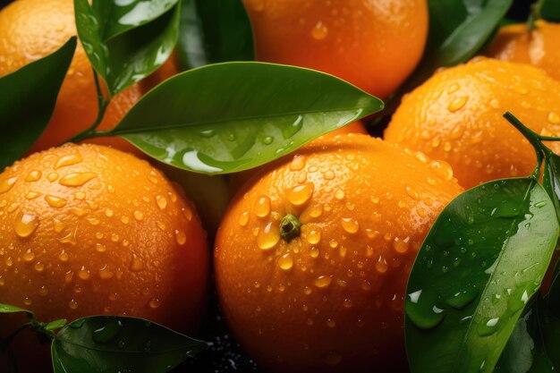 sfondo di mandarini freschi con goccia d'acqua